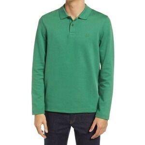 Ted Baker London Baddow Green Heavy Twill Jersey Long Sleeve Polo Shirt Size 7